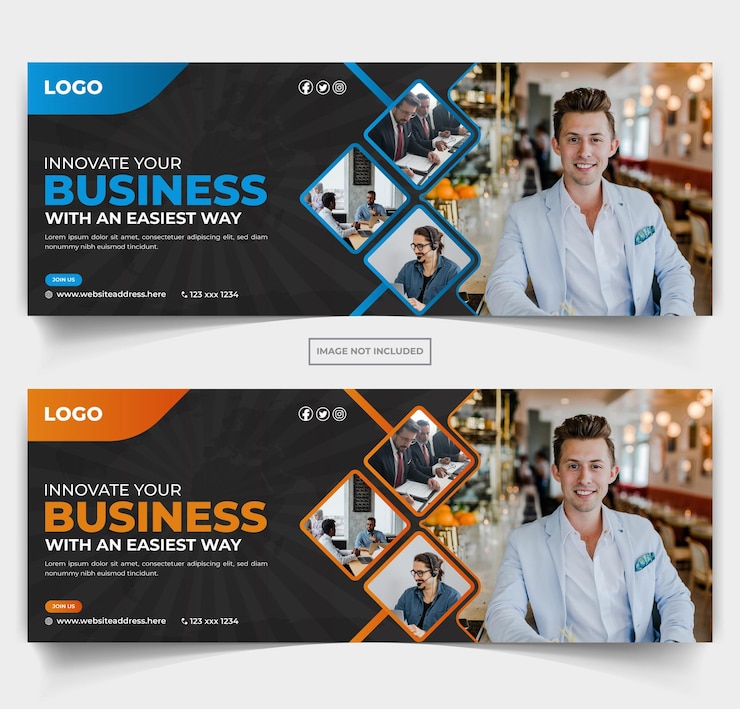 Vetor modelo de design de banner de capa de mídia social da empresa de negócios modernos para o facebook