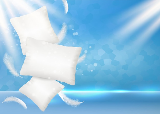 Modelo de design de banner de cartaz de vetor de anúncio de travesseiro