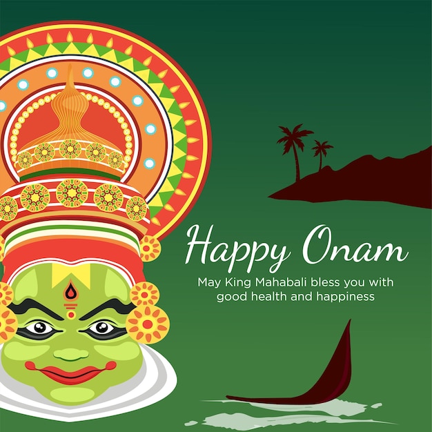 Modelo de design de banner de celebração do festival de onam feliz