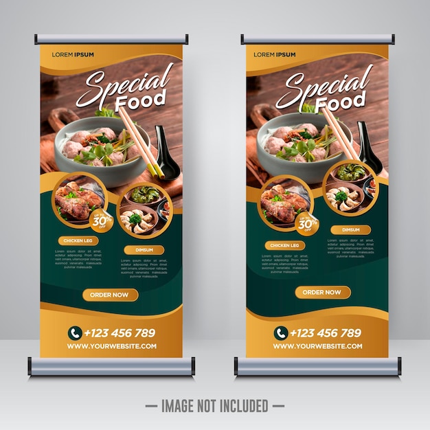 Modelo de design de banner de comida e restaurante