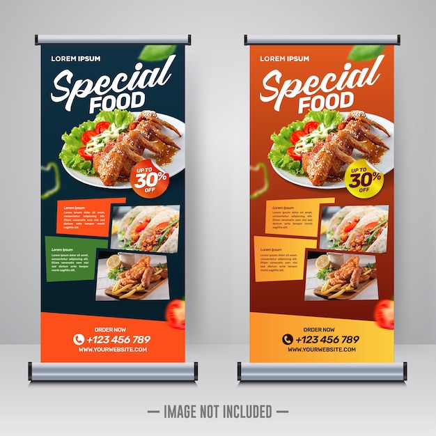 Modelo de design de banner de comida e restaurante