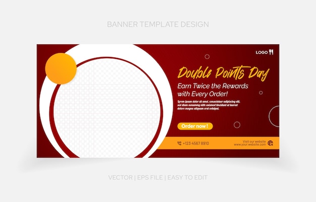 Modelo de design de banner de comida restaurante e mais