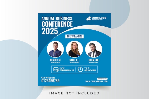 Modelo de design de banner de conferência de negócios