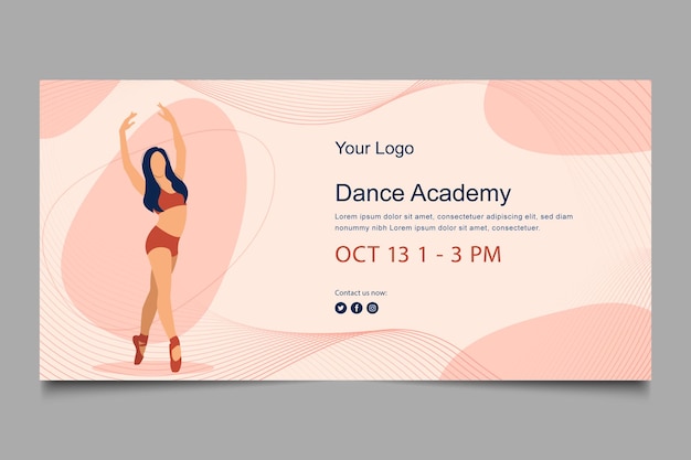 Modelo de design de banner de dança feminina