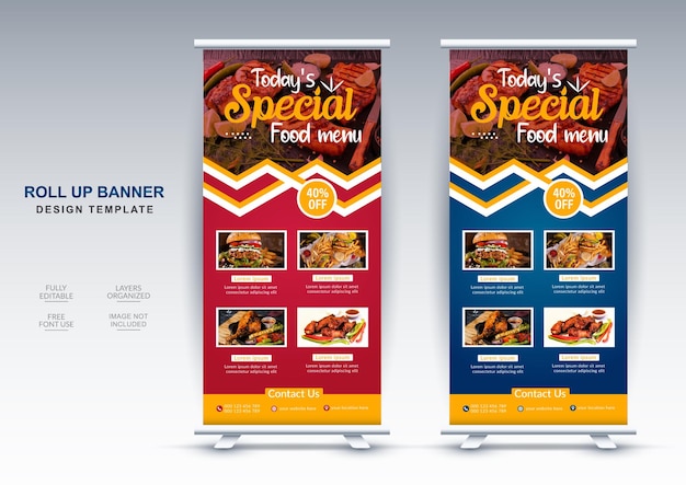 Modelo de design de banner de enrolamento de comida de restaurante asiático