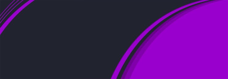Vetor modelo de design de banner de fundo roxo com elementos de design curvos