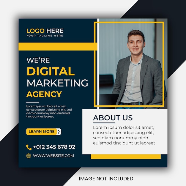 Modelo de design de banner de marketing digital