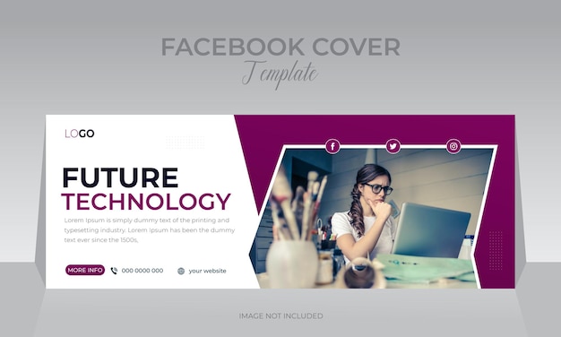 Modelo de design de banner de mídia social de venda de gadgets de tecnologia futura para promoção de página ou grupo