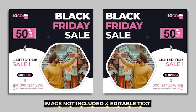 Modelo de design de banner de mídia social de venda especial de sexta-feira negra