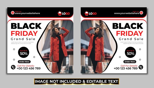 Modelo de design de banner de mídia social de venda especial de sexta-feira negra