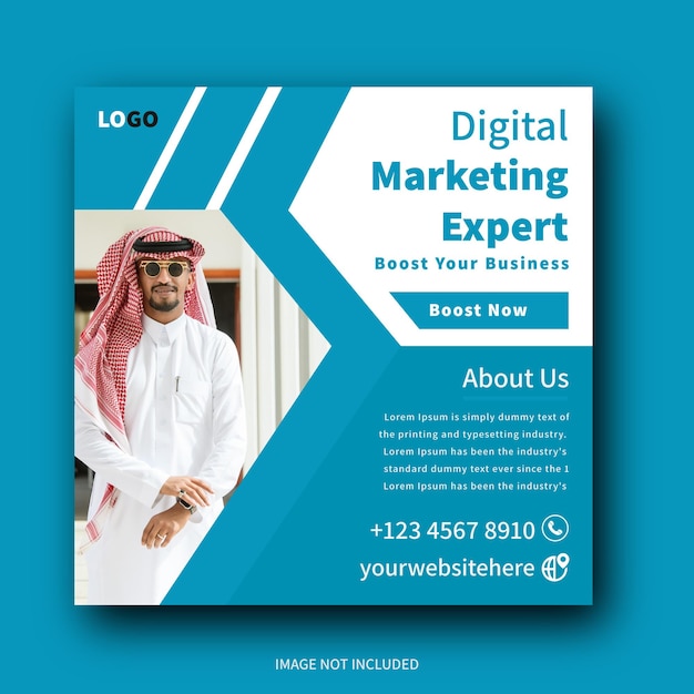 Modelo de design de banner de postagem de mídia social corporativa de marketing digital Vetores premium