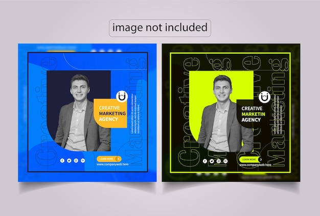 Vetor modelo de design de banner de postagem de mídia social de agência criativa de negócios digitais