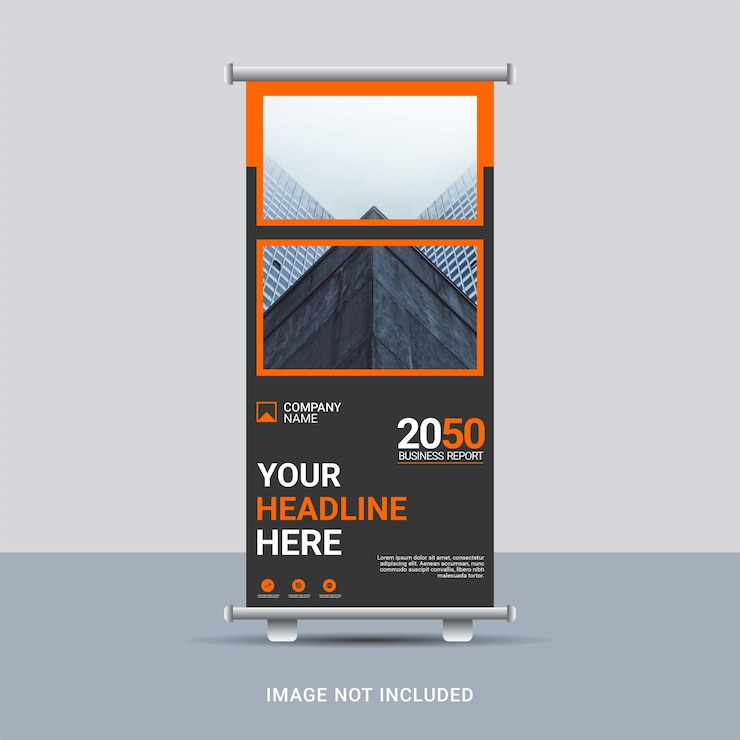 Vetor modelo de design de banner de roll up de negócios