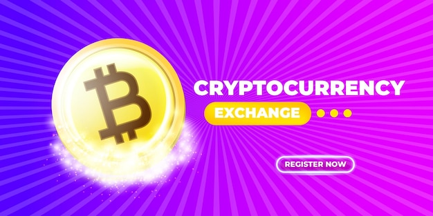 Modelo de design de banner de troca de criptomoedas