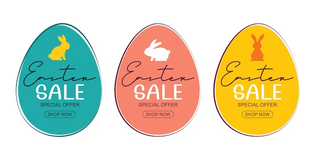 Modelo de design de banner de venda de páscoa com ovos coloridos e flores use para folhetos publicitários, pôsteres, voucher de desconto