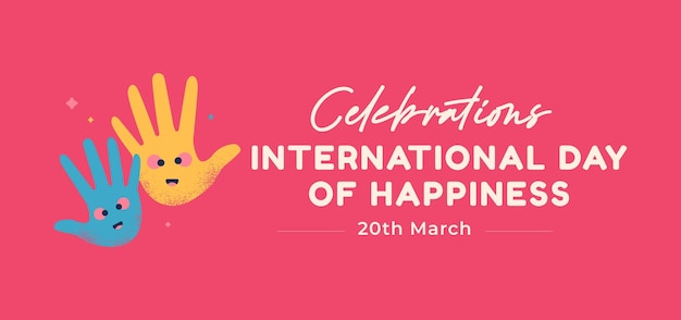 Modelo de design de banner do dia internacional da felicidade
