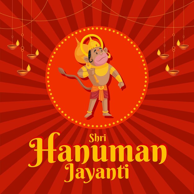 Modelo de design de banner do festival shri hanuman jayanti da índia