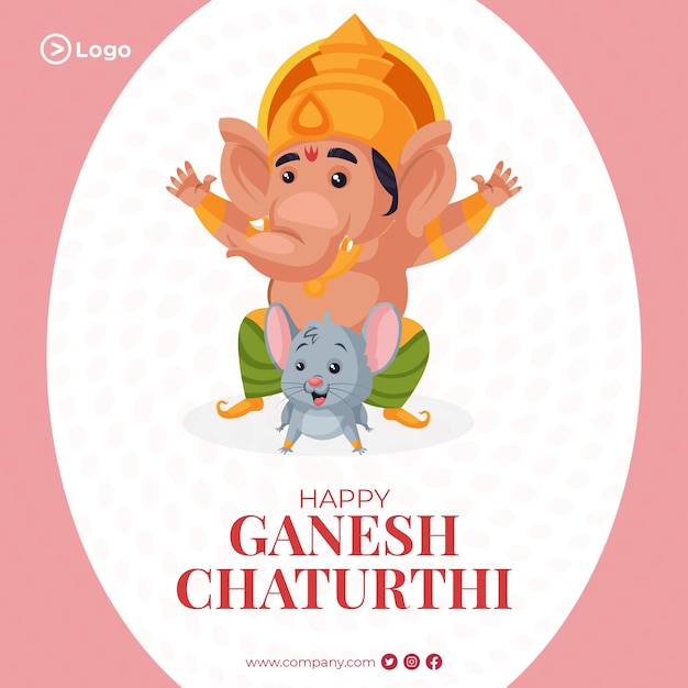 Modelo de design de banner feliz do festival indiano ganesh chaturthi