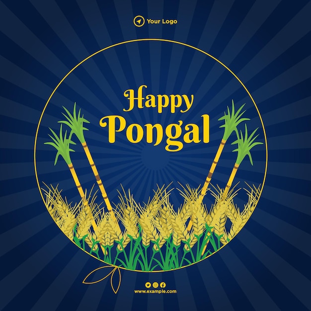 Modelo de design de banner feliz pongal