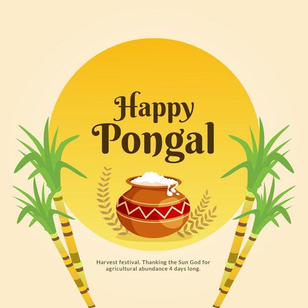 Vetor modelo de design de banner feliz pongal