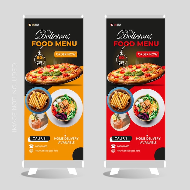 Modelo de design de banner para comida de restaurante