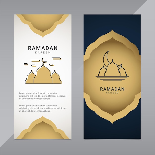 Modelo de design de banner ramadan ornamento dourado islâmico