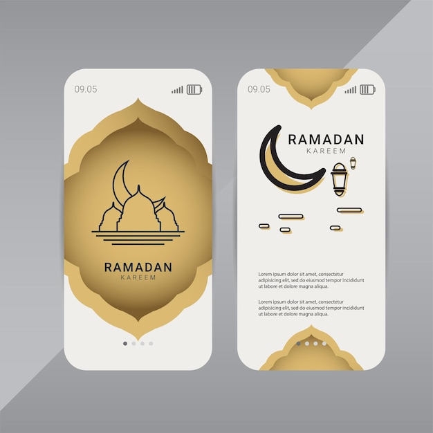 Modelo de design de banner ramadan ornamento dourado islâmico