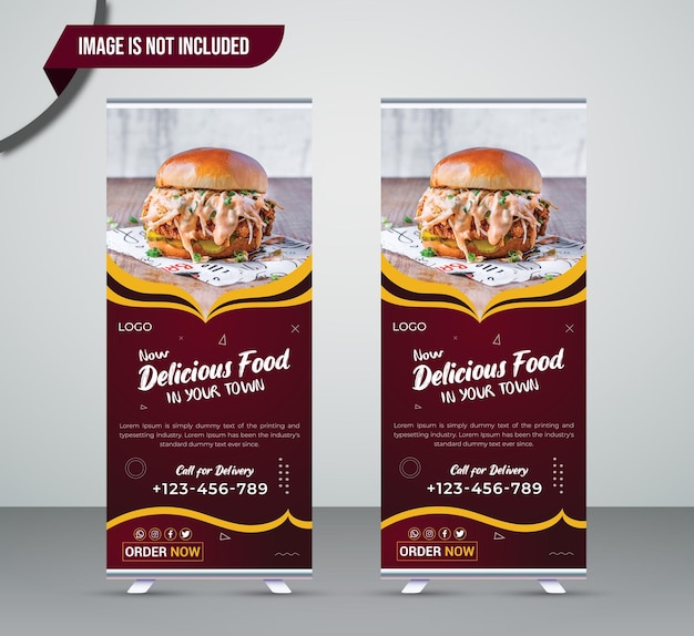 Modelo de Design de Banner Roll Up Fast Food