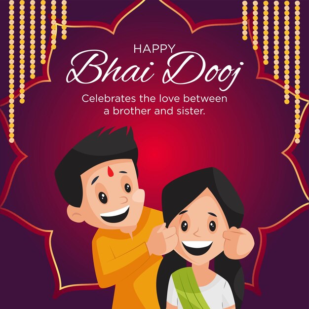 Modelo de design de banner tradicional festival indiano happy bhai dooj