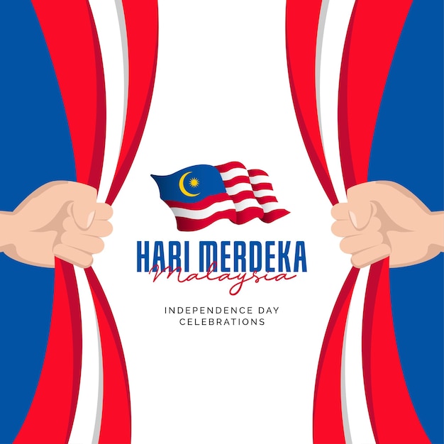 Modelo de design de banners de celebrações do dia nacional da Malásia para o dia da independência da Malásia