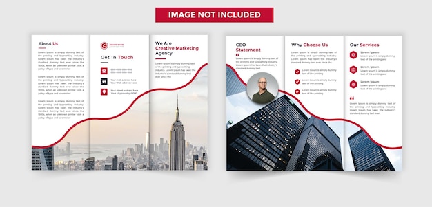 Vetor modelo de design de brochura com três dobras de negócios