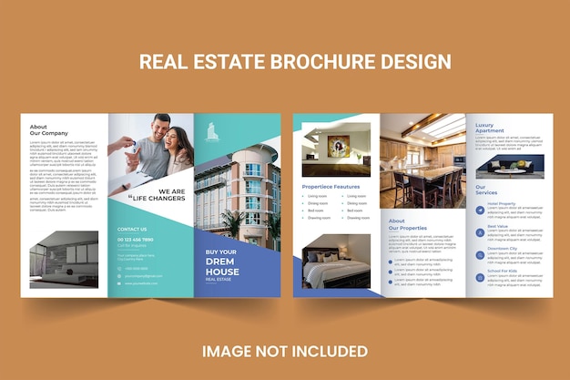Modelo de design de brochura de agência imobiliária profissional