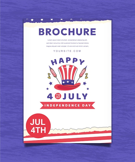 Modelo de Design de Brochura de Feliz Dia da Independência de 4 de julho