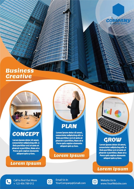 Modelo de design de brochura de negócios de folheto