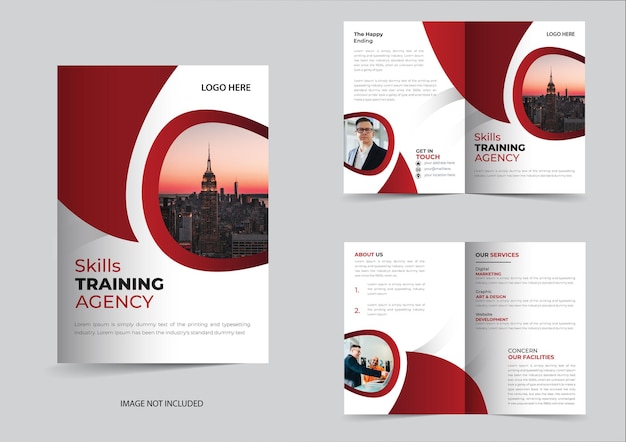 Modelo de design de brochura profissional de negócios corporativos bi-fold