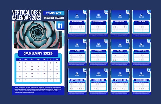 Vetor modelo de design de calendário 2023
