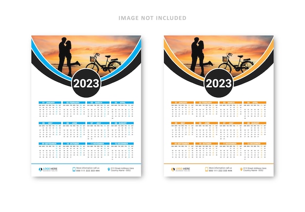 Modelo de design de calendário de parede 2023