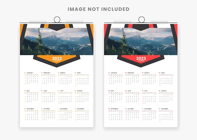 Modelo de design de calendário de parede colorido 2023