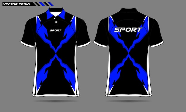 Modelo de design de camisa de corrida de camisa de futebol azul