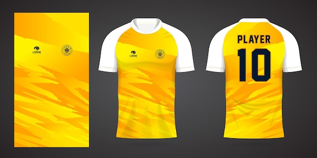 Modelo de design de camisa de esportes amarelo