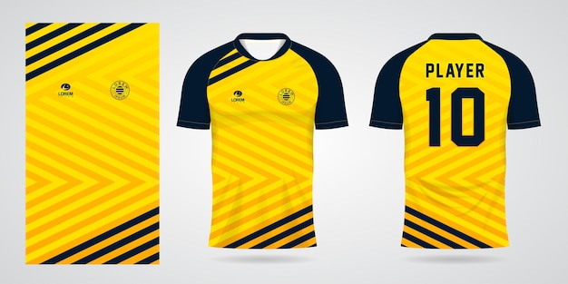 Modelo de design de camisa de esportes amarelo