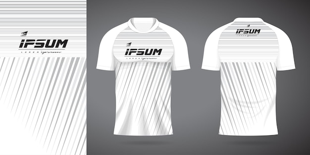 Modelo de design de camisa de uniforme esportivo de jérsei cinza branco