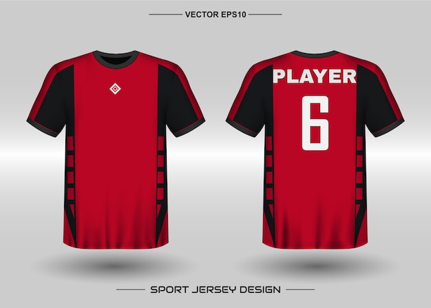 Modelo de design de camisa esportiva para time de futebol