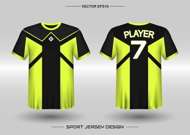Modelo de design de camisa esportiva para time de futebol