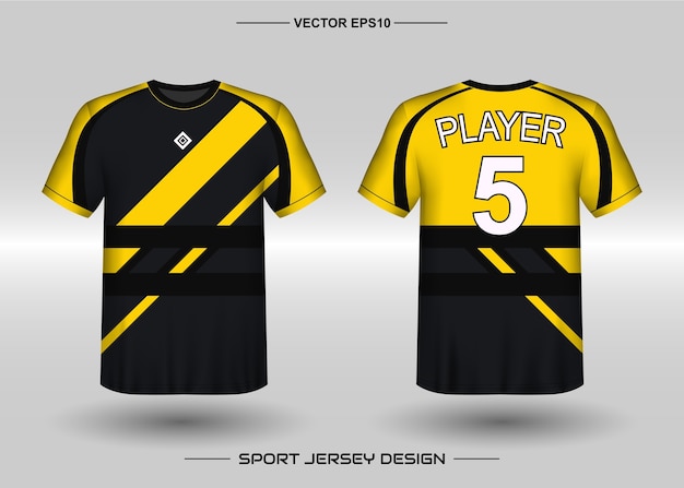 Modelo de design de camisa esportiva para time de futebol