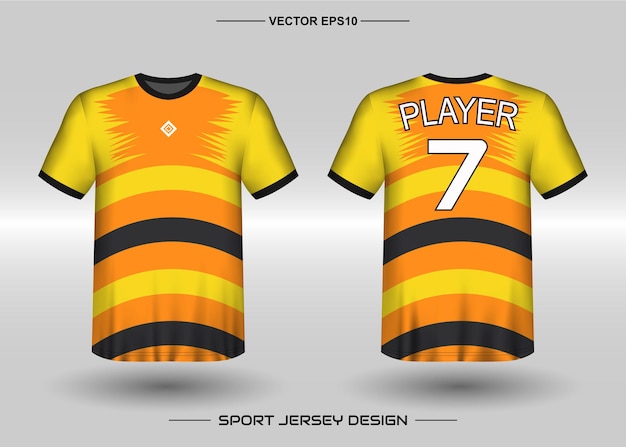 Modelo de design de camisa esportiva para time de futebol