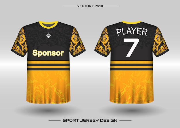 Modelo de design de camisa esportiva para time de futebol