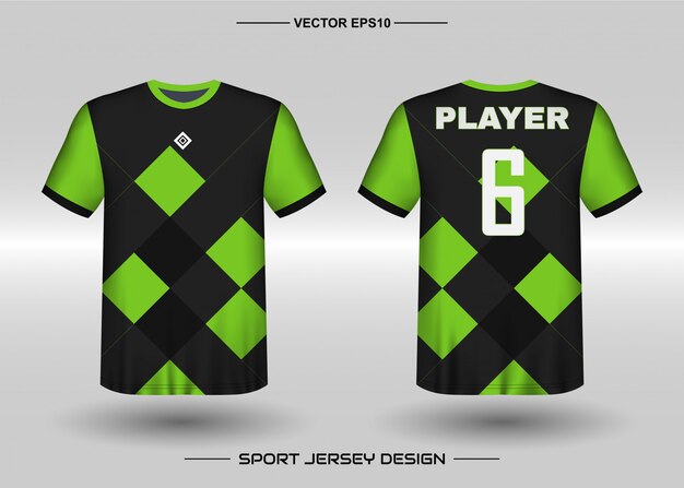 Vetor modelo de design de camisa esportiva para time de futebol