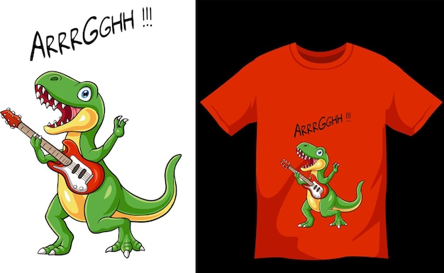 Baixar Vetor De Design De Camiseta T-rex De Desenho Animado