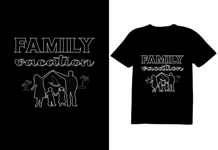 Vetor modelo de design de camiseta de verão de férias em família vector